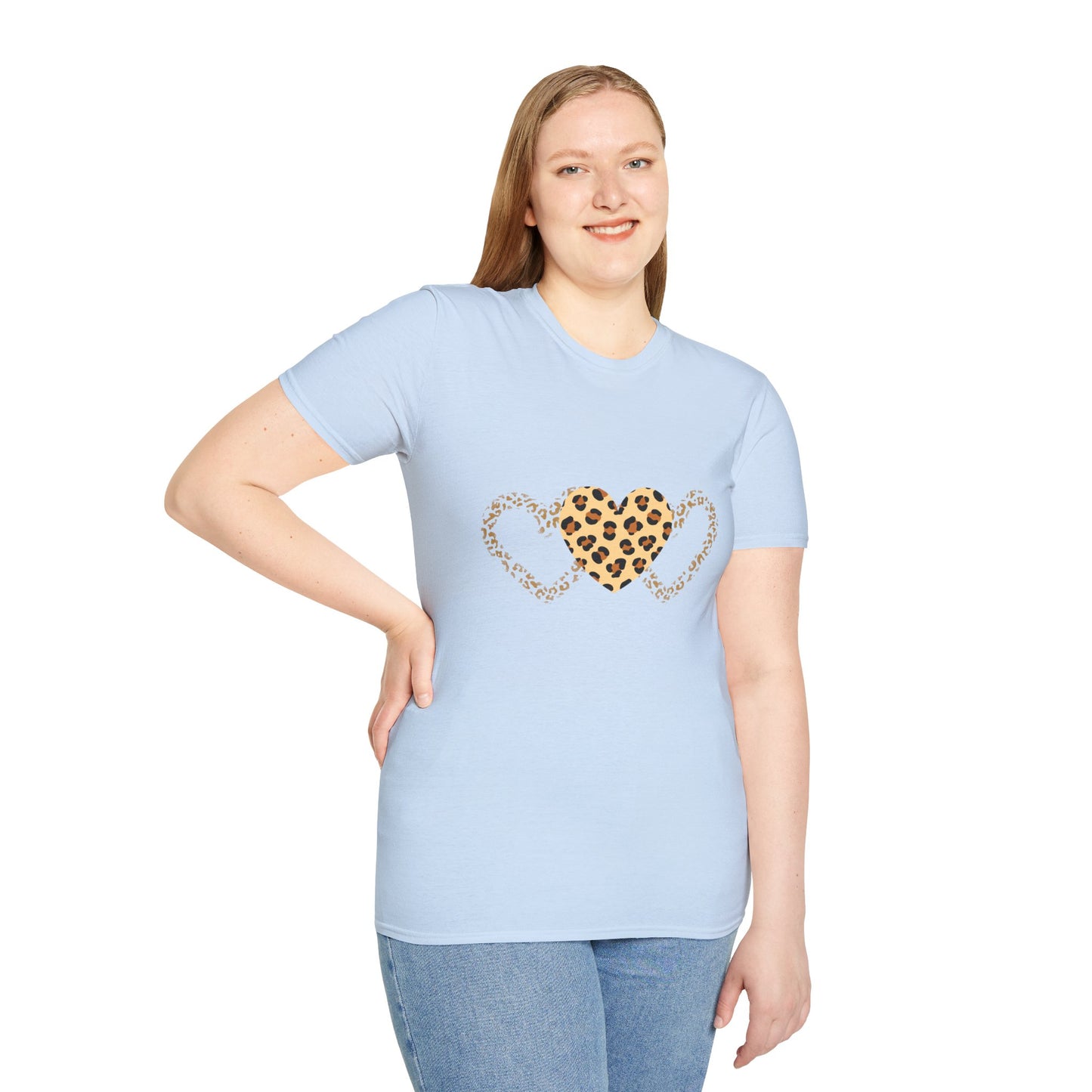 Leopard Heart Love T-Shirt - Unisex Softstyle Tee for Animal Lovers