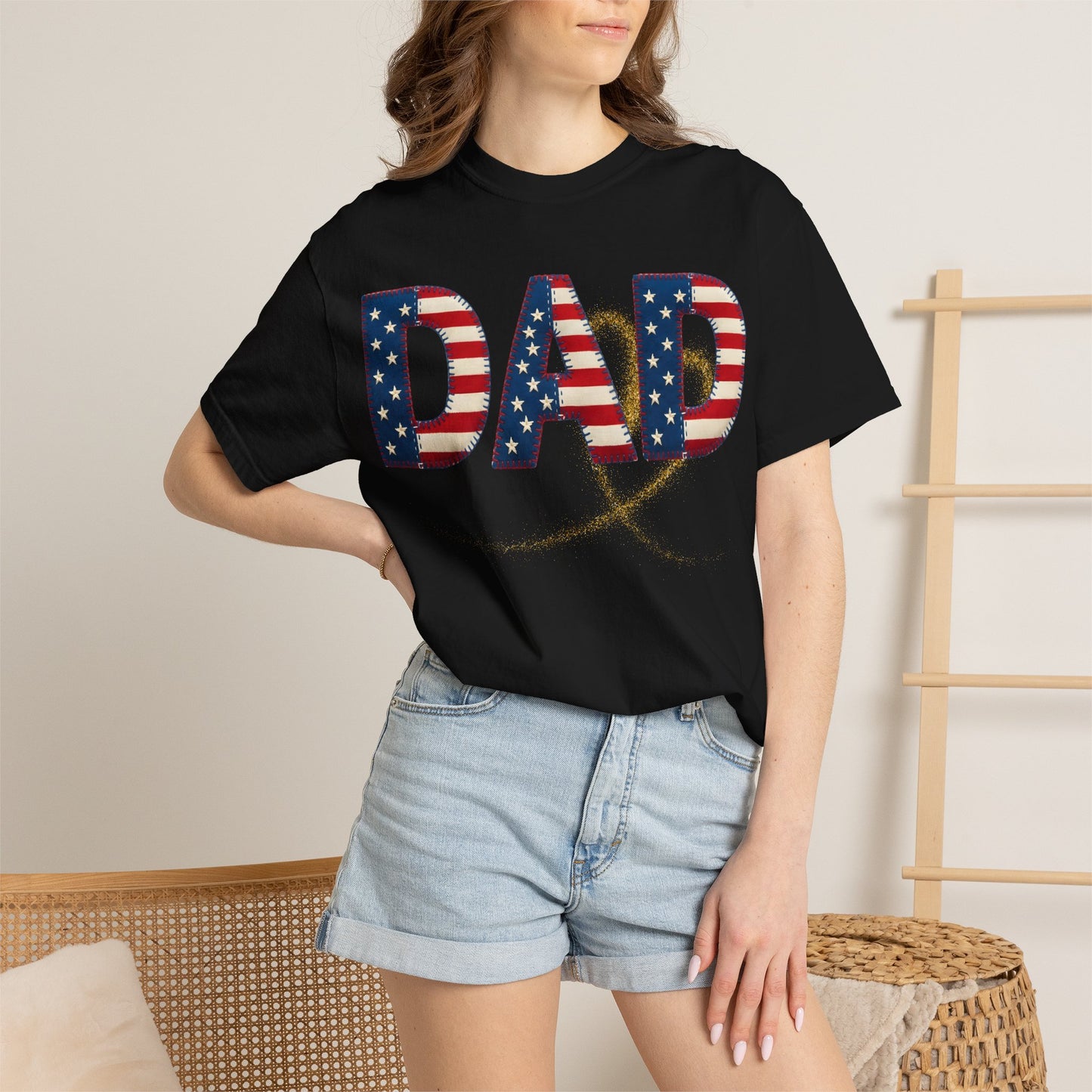 Patriotic DAD T-Shirt — American Flag Dad Tee for Father’s Day