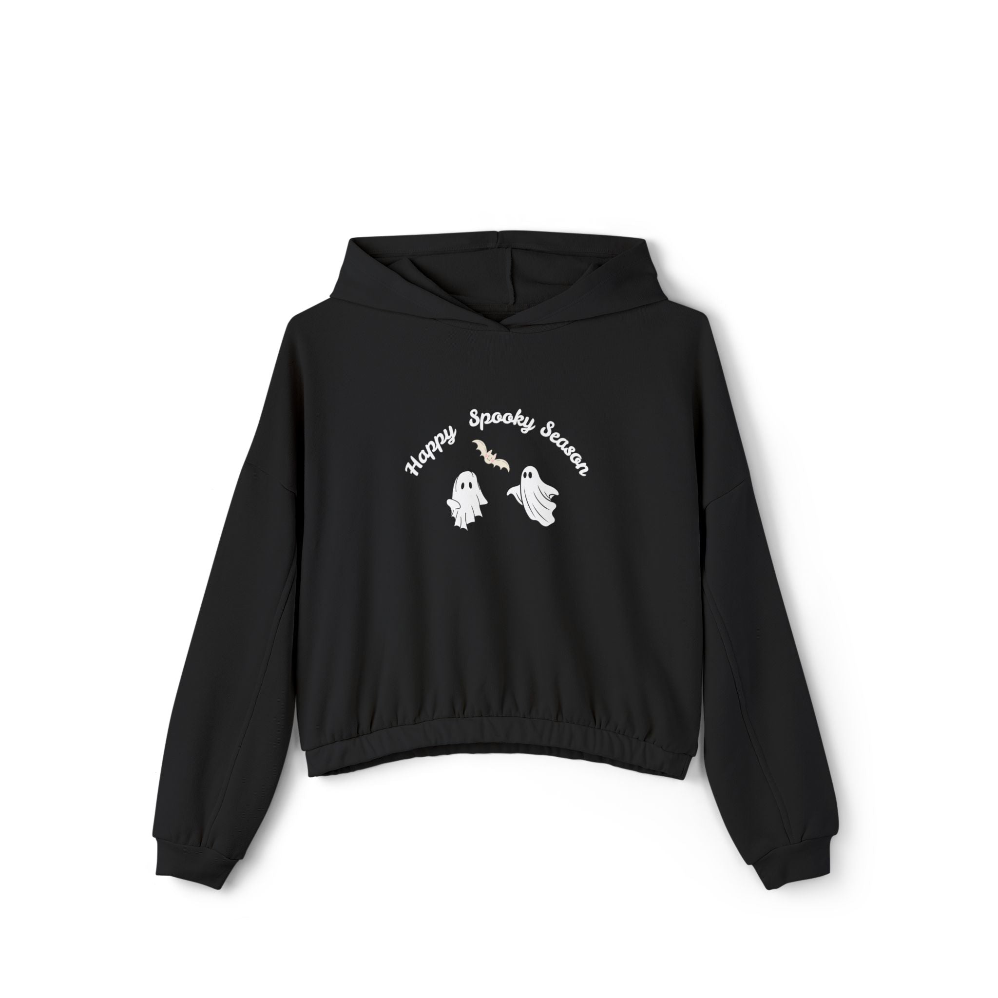 Halloween Ghosts Hoodie, Women's Cinched Bottom Hoodie, Spooky Season Apparel, Cozy Sweatshirt, Halloween Gift, Cute Ghost Hoodie