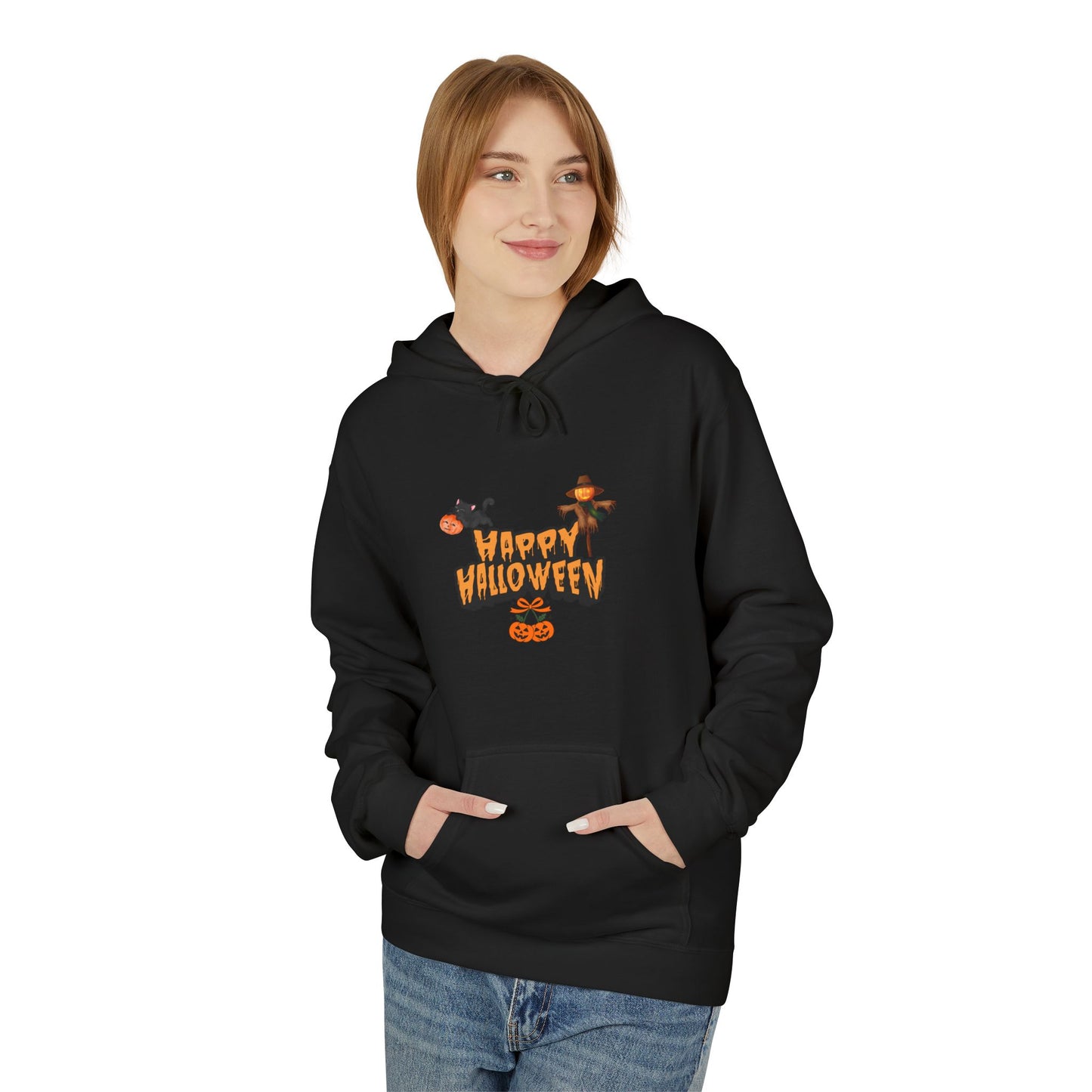 Halloween Fleece Hoodie, Cozy Trick or Treat Sweater, Unisex Fall Apparel, Spooky Season Gift, Festive Celebration Wear