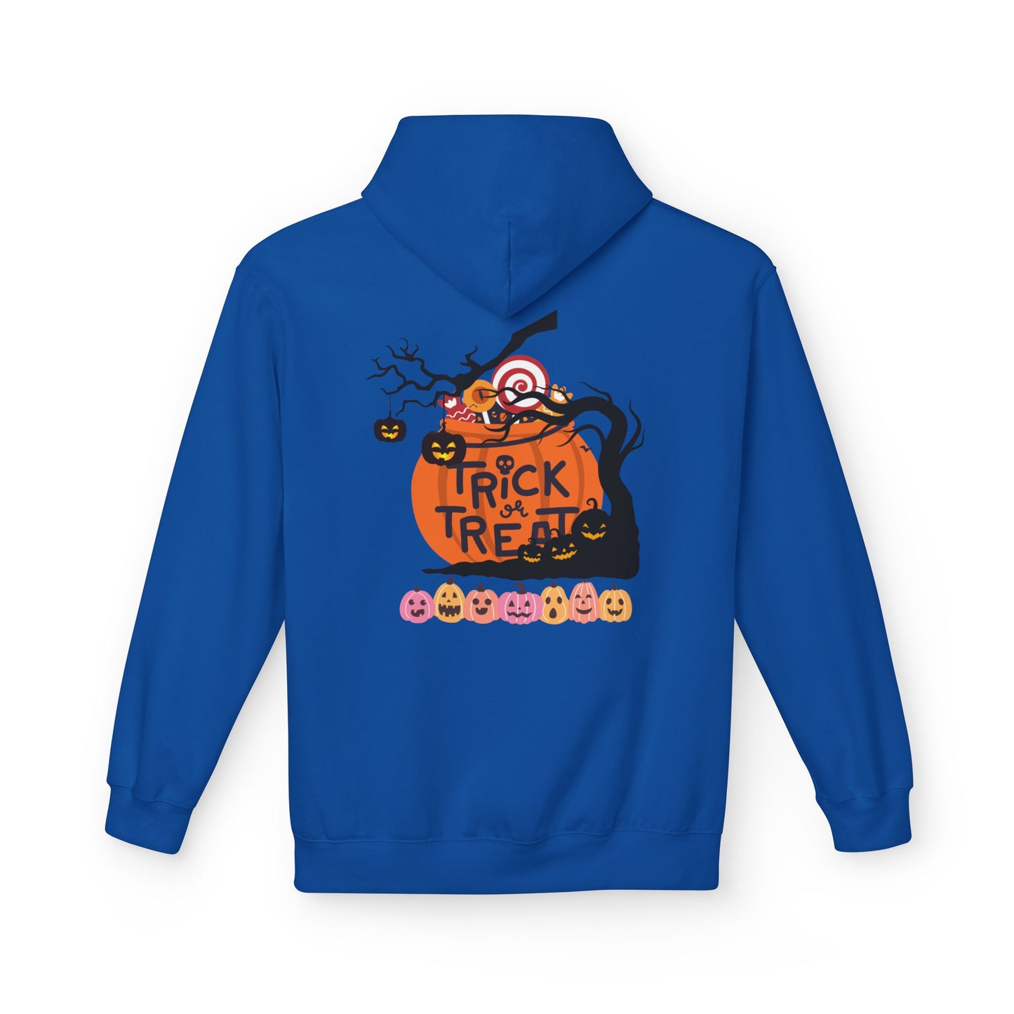 Halloween Fleece Hoodie, Cozy Trick or Treat Sweater, Unisex Fall Apparel, Spooky Season Gift, Festive Celebration Wear