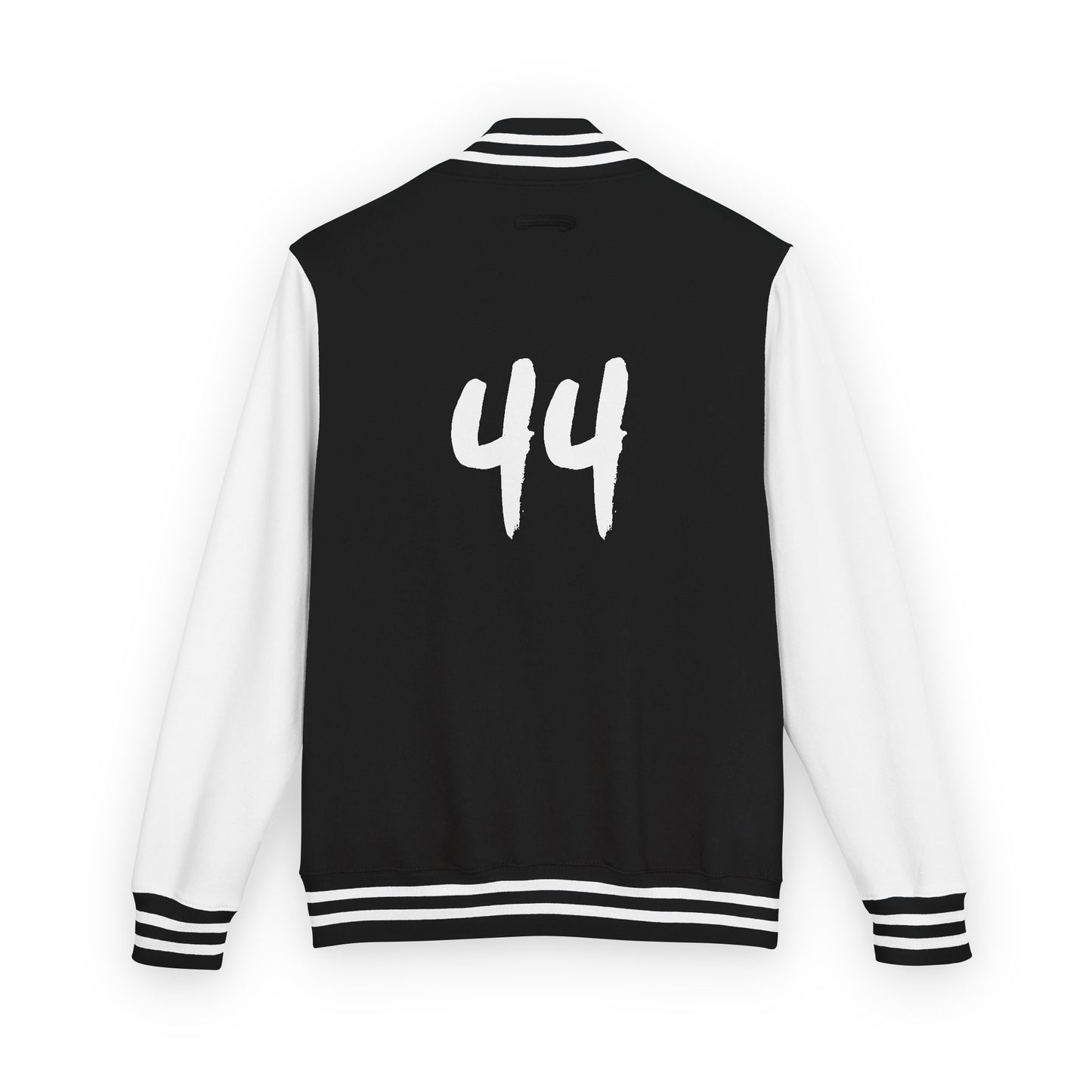 Varsity Jacket — Black & White '44' Letterman Jacket
