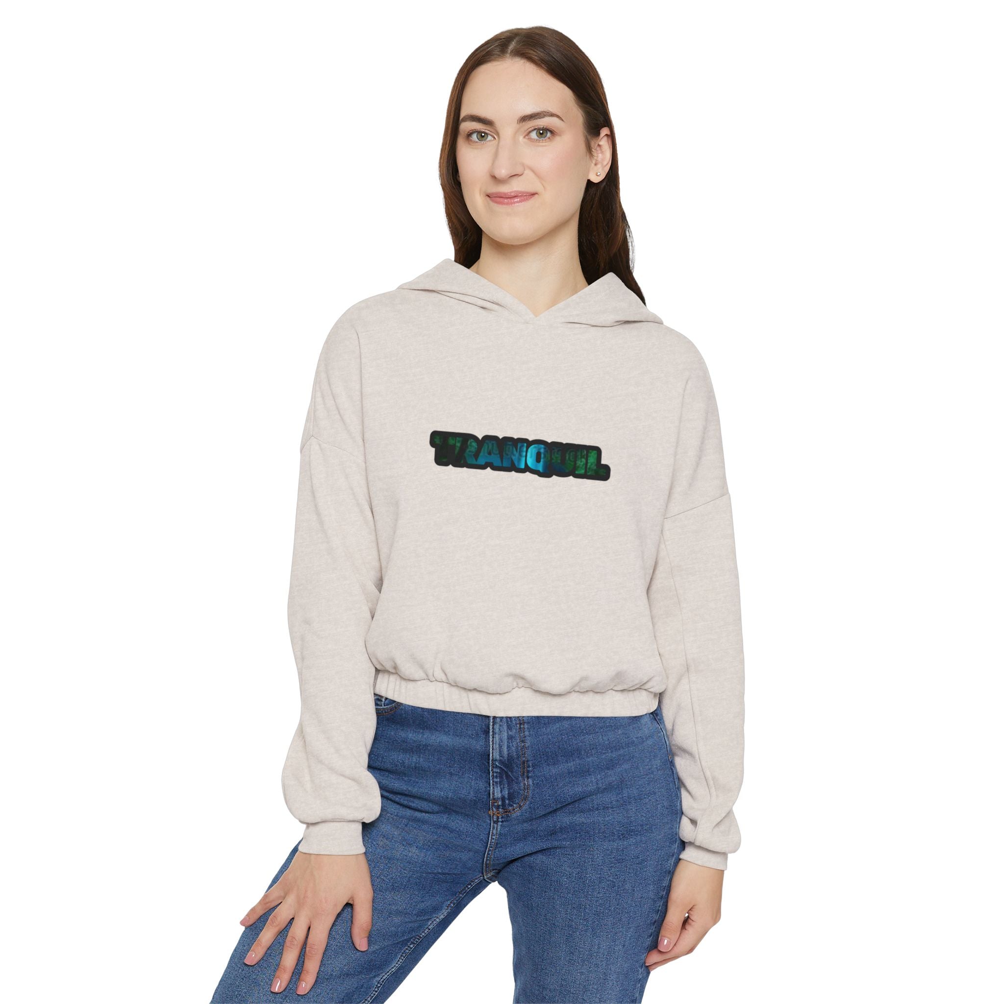 Tranquil Women's Cinched Bottom Hoodie | Cozy Casual, Gift for Her, Relaxed Vibes, Everyday Comfort, Perfect for Self-Care.