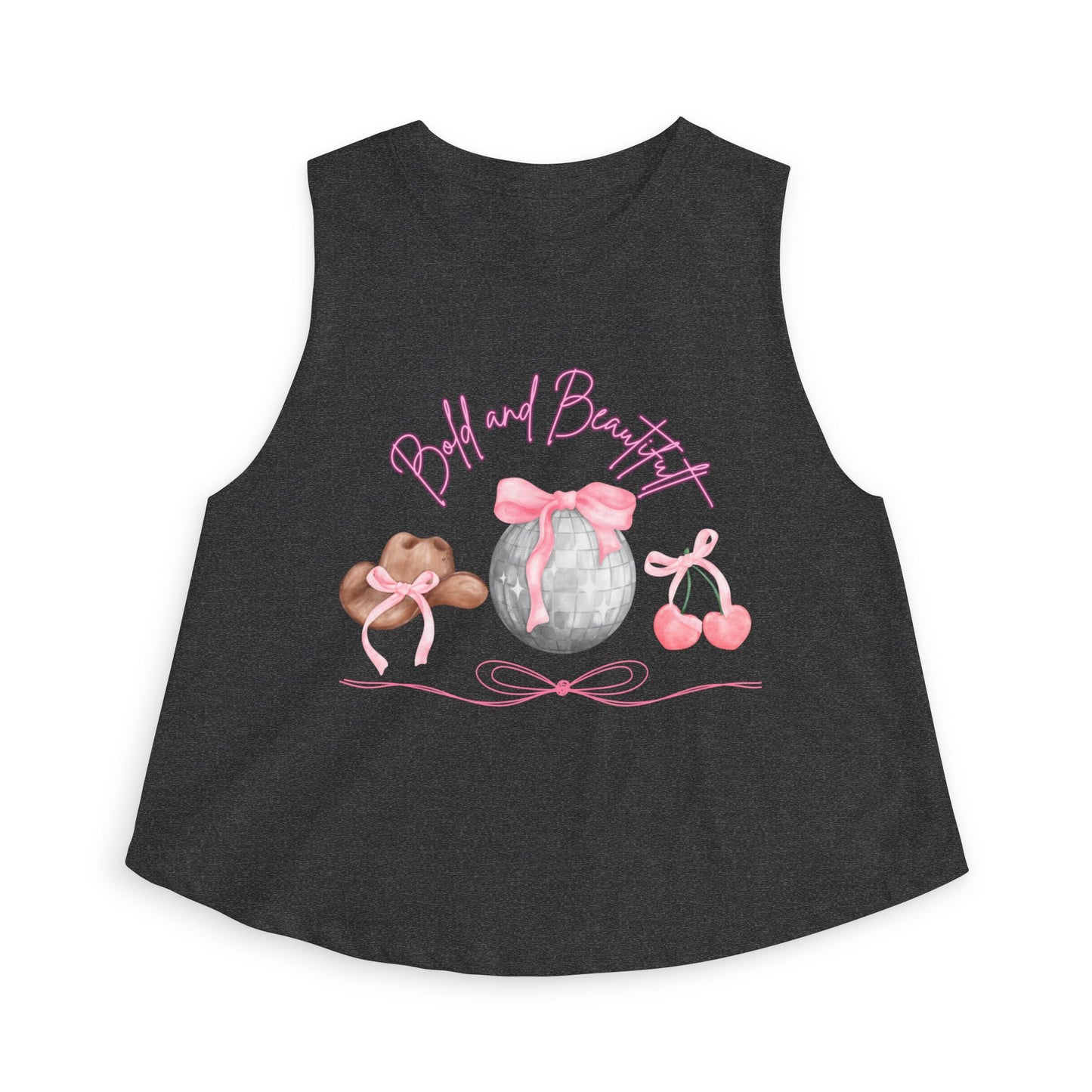 Crop Top — Pink Bakery Sweets Graphic (Bon Bon, Macaron, Cherries)