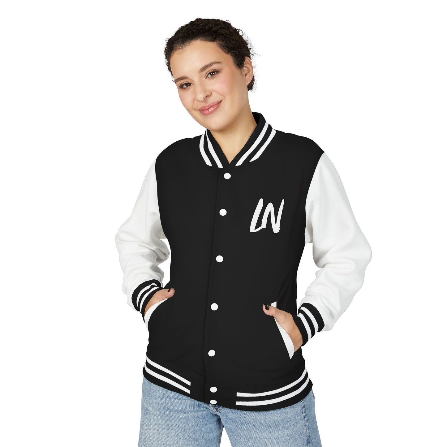 Letterman Jacket – Black & White Varsity Jacket with 'W' Initial and Back Number 1