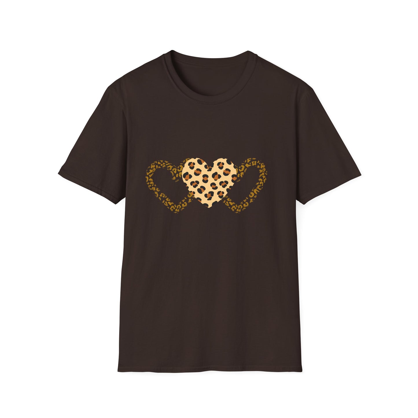 Leopard Heart Love T-Shirt - Unisex Softstyle Tee for Animal Lovers