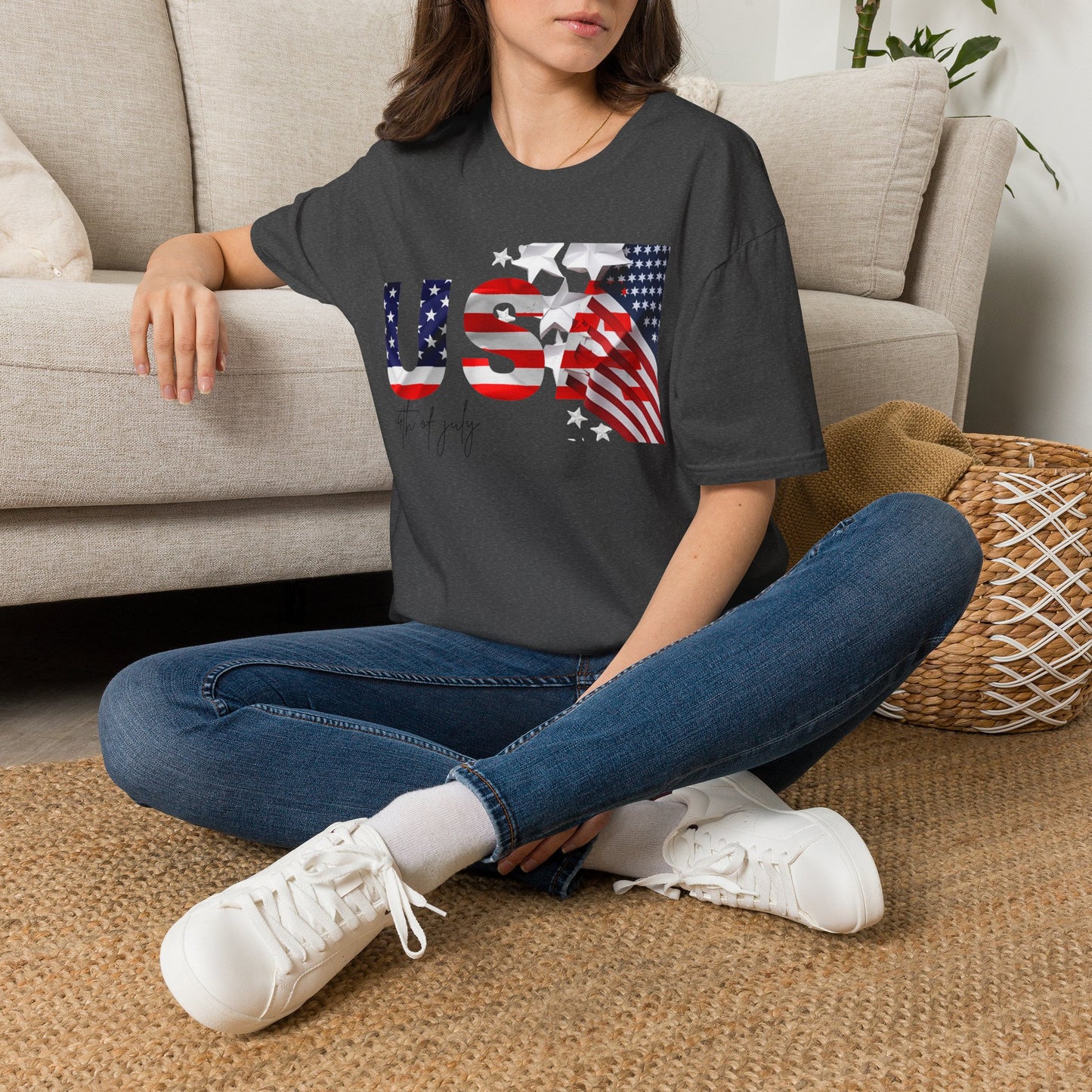 USA Flag Graphic T‑Shirt — 4th of July Patriotic Tee