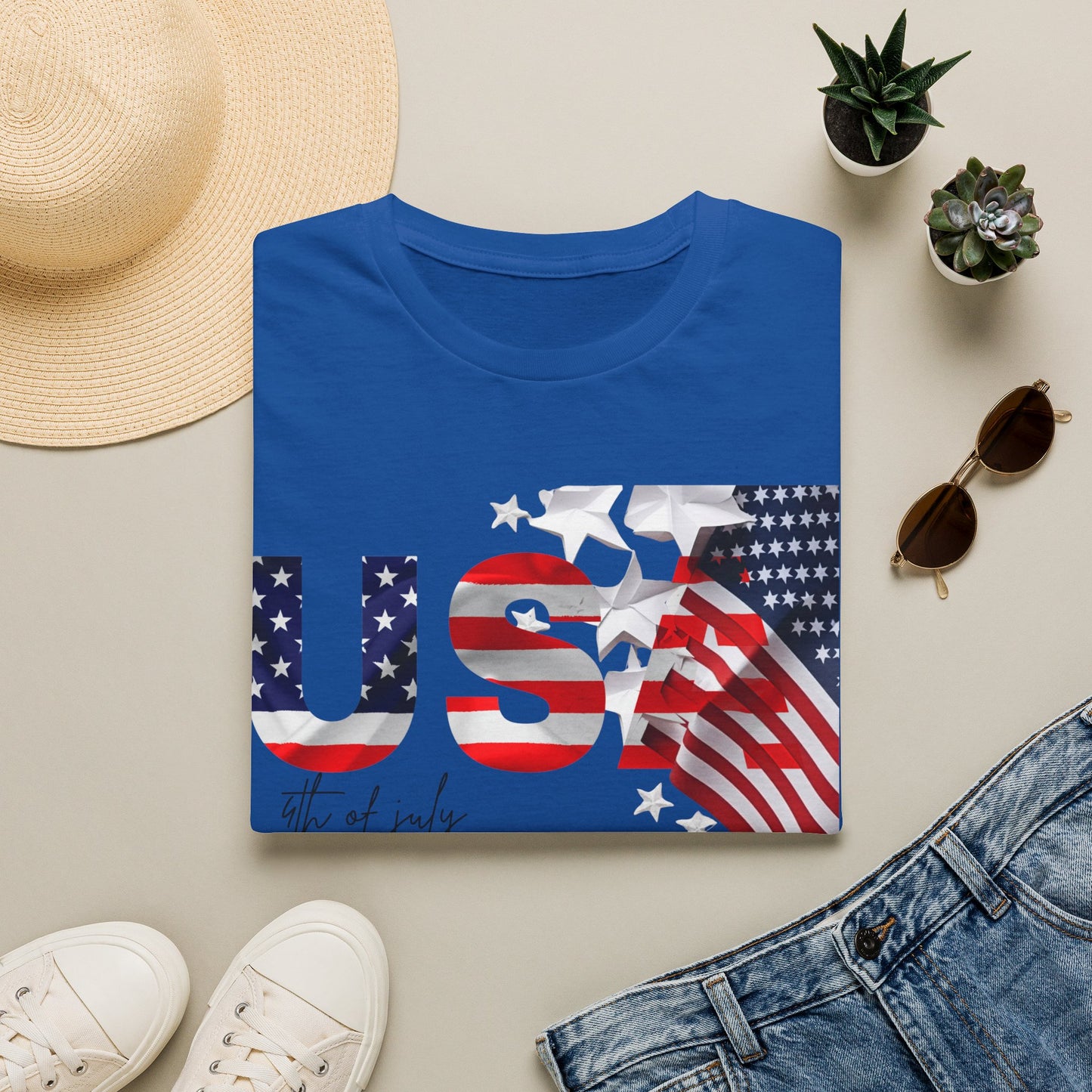 USA Flag Graphic T‑Shirt — 4th of July Patriotic Tee