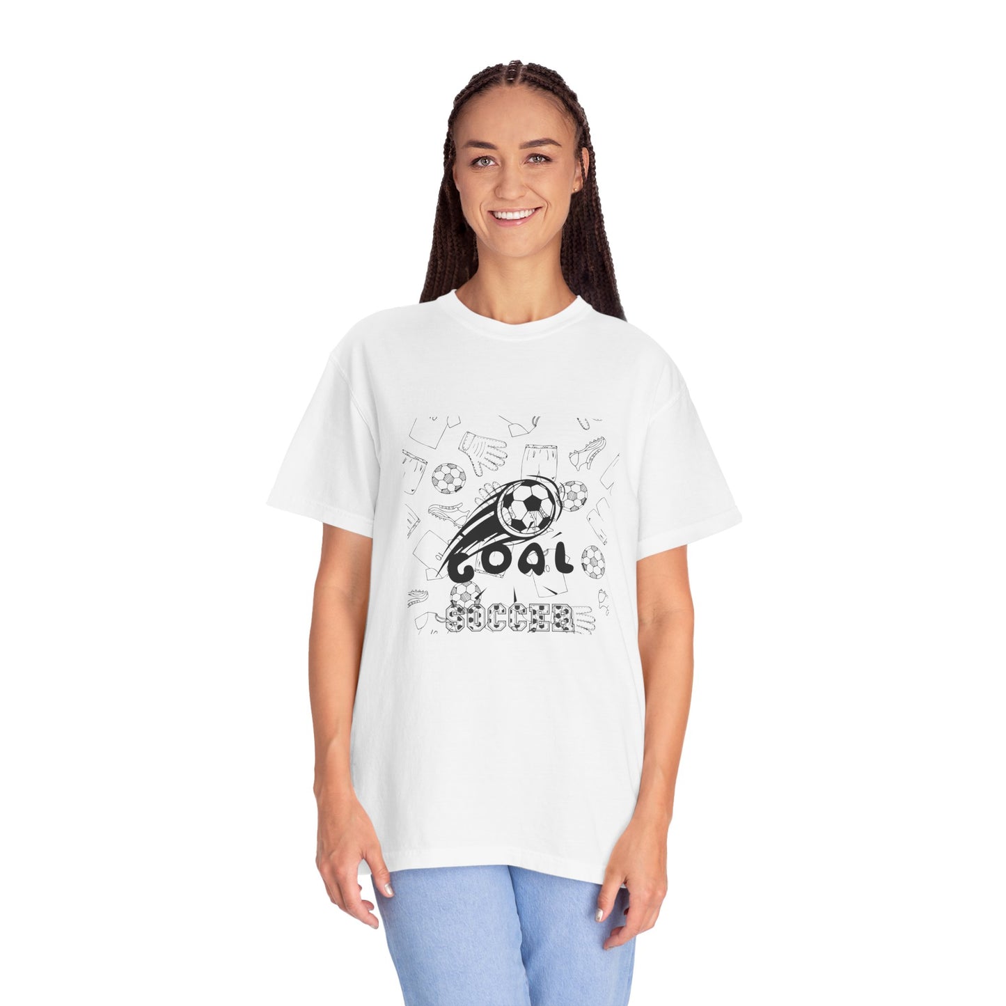Goal Soccer Unisex Garment-Dyed T-Shirt - Perfect for Fans and Players