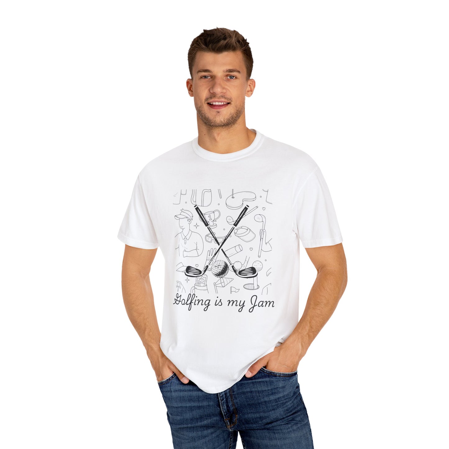 Golfing Is My Jam Unisex Garment-Dyed T-Shirt