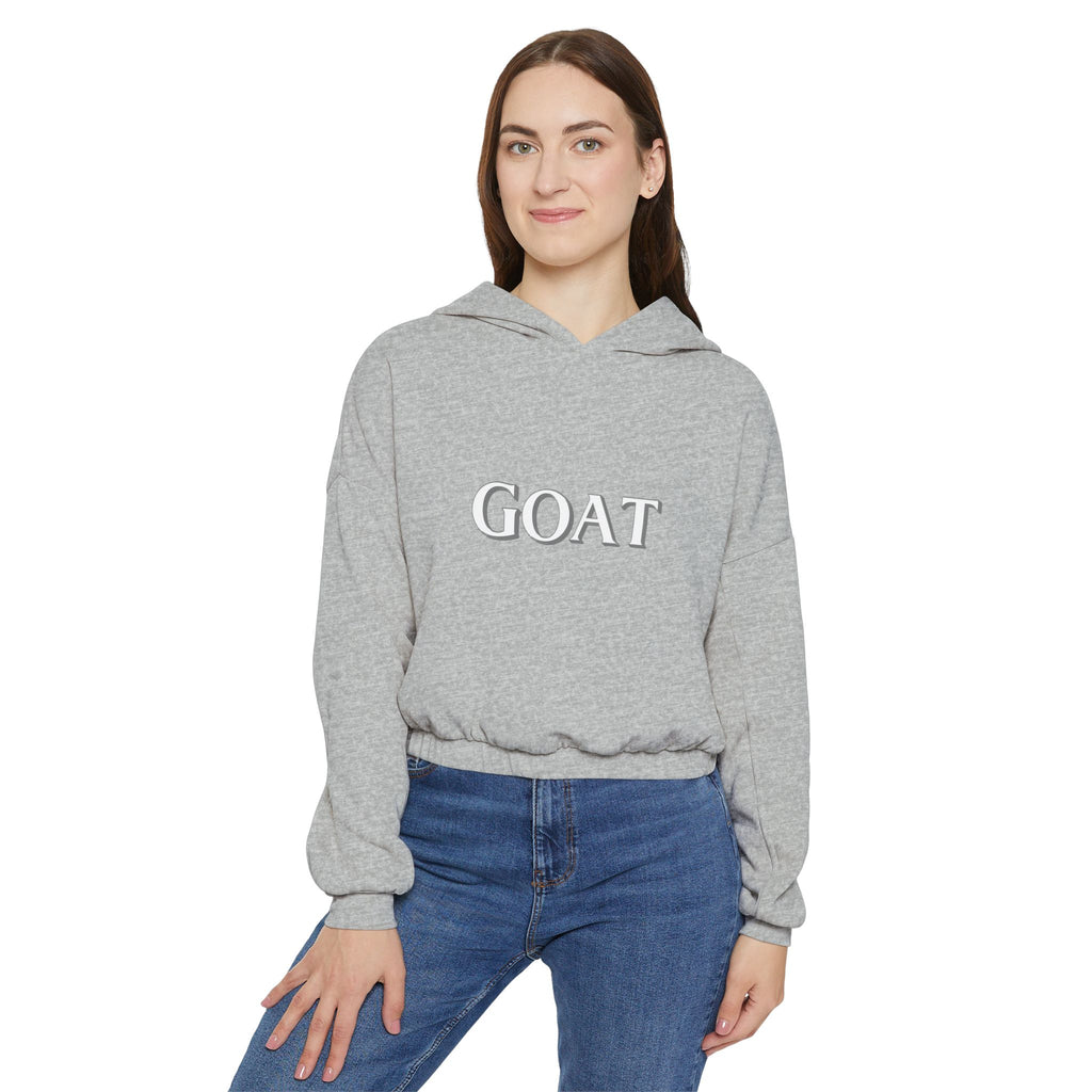 GOAT Women's Cinched Bottom Hoodie, Casual Hoodie, Trendy Sweatshirt, Gift for Her, Everyday Wear, Stylish Hooded Top