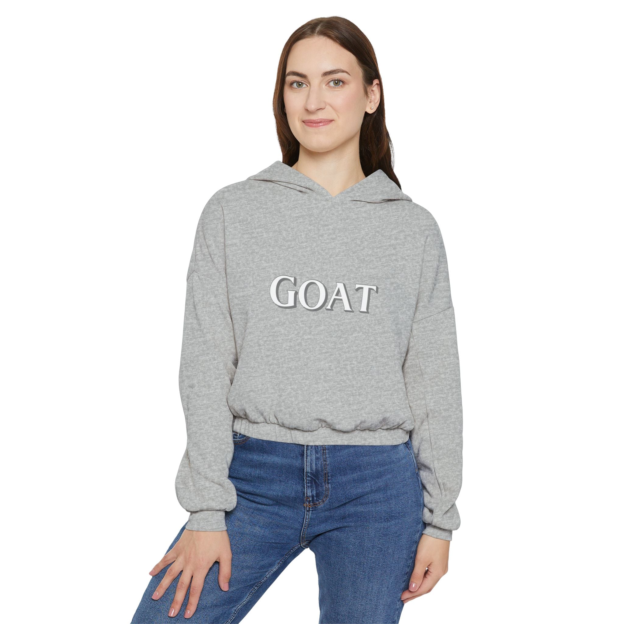 GOAT Women's Cinched Bottom Hoodie, Casual Hoodie, Trendy Sweatshirt, Gift for Her, Everyday Wear, Stylish Hooded Top