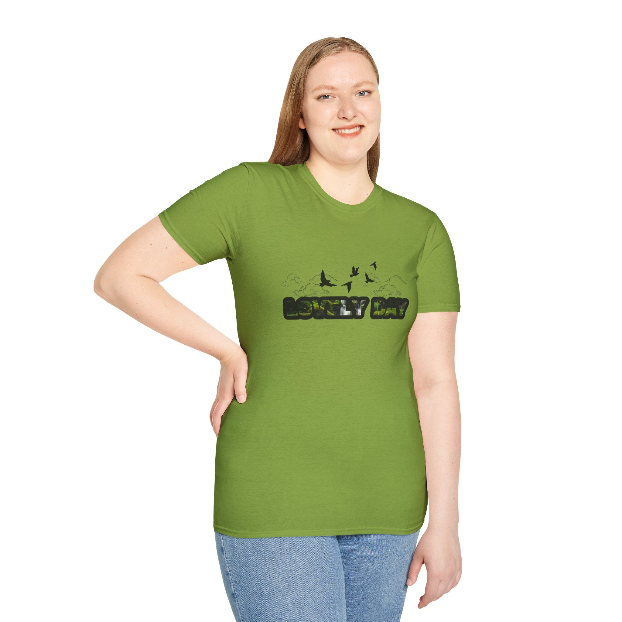 Unisex Softstyle T-Shirt - "Lonely Way" Birds Graphic Tee for Nature Lovers