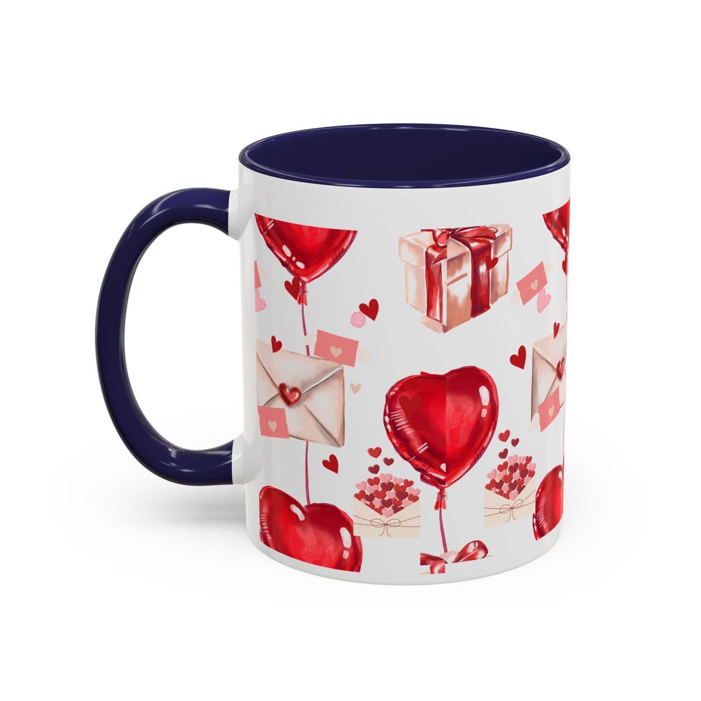Valentine Heart Balloons & Love Letters Accent Coffee Mug