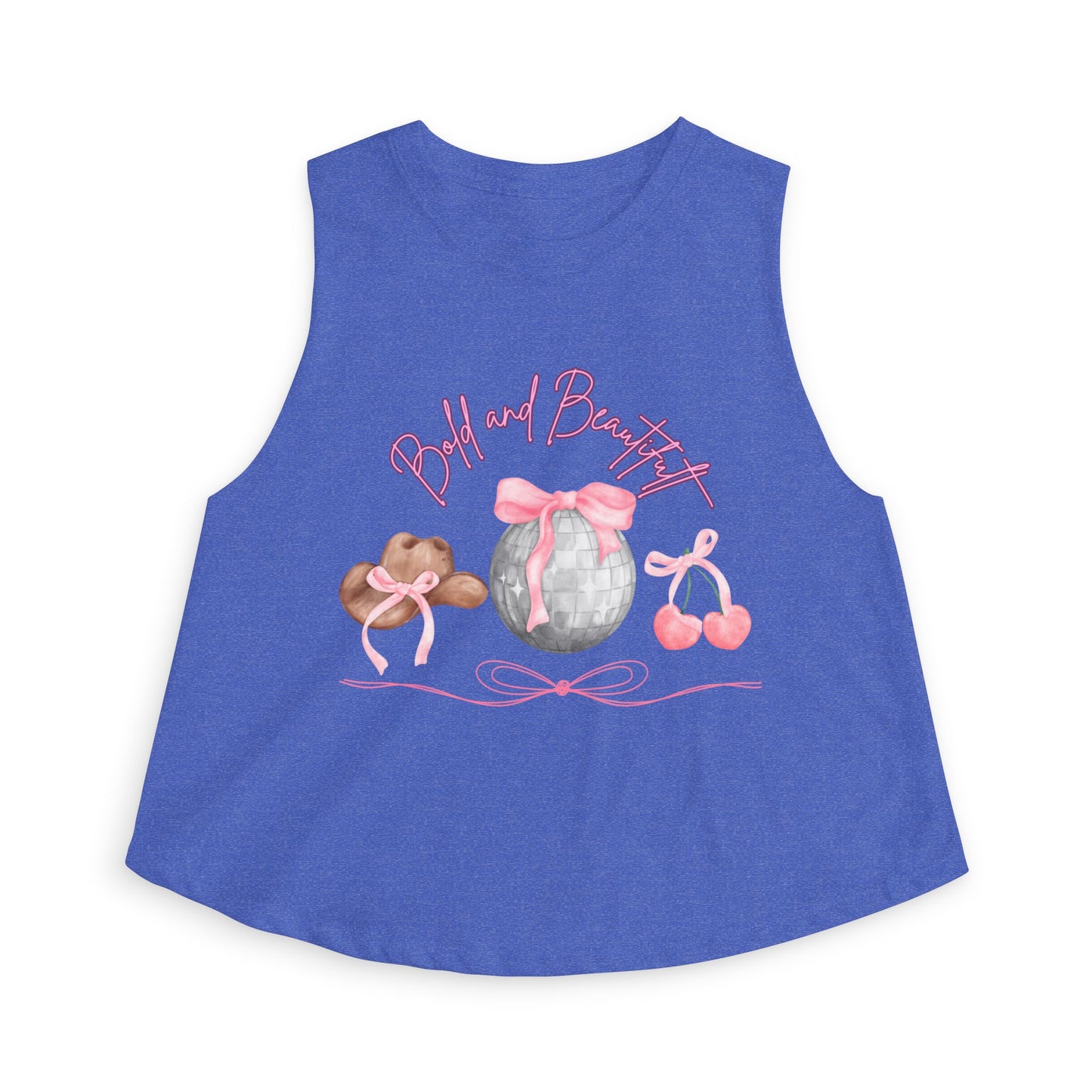 Crop Top — Pink Bakery Sweets Graphic (Bon Bon, Macaron, Cherries)