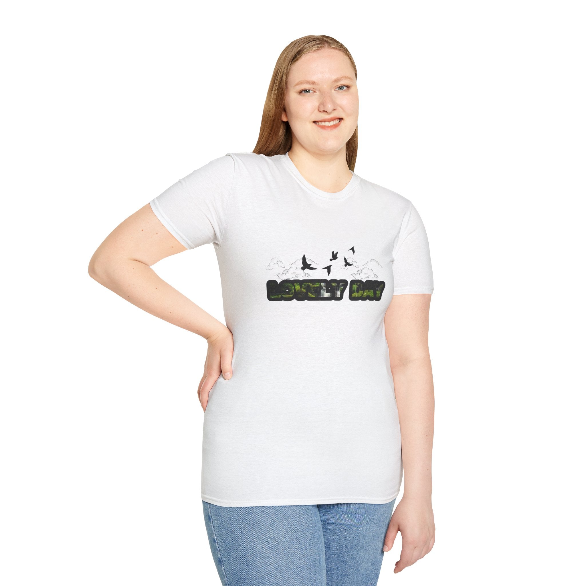 Unisex Softstyle T-Shirt - "Lonely Way" Birds Graphic Tee for Nature Lovers
