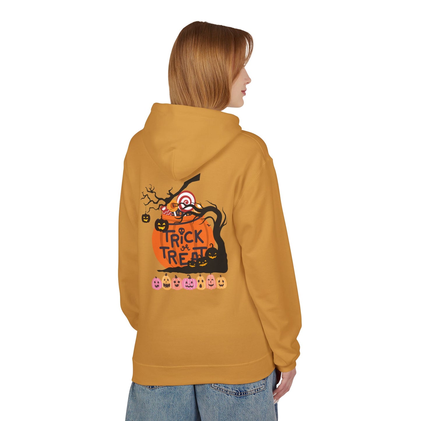 Halloween Fleece Hoodie, Cozy Trick or Treat Sweater, Unisex Fall Apparel, Spooky Season Gift, Festive Celebration Wear