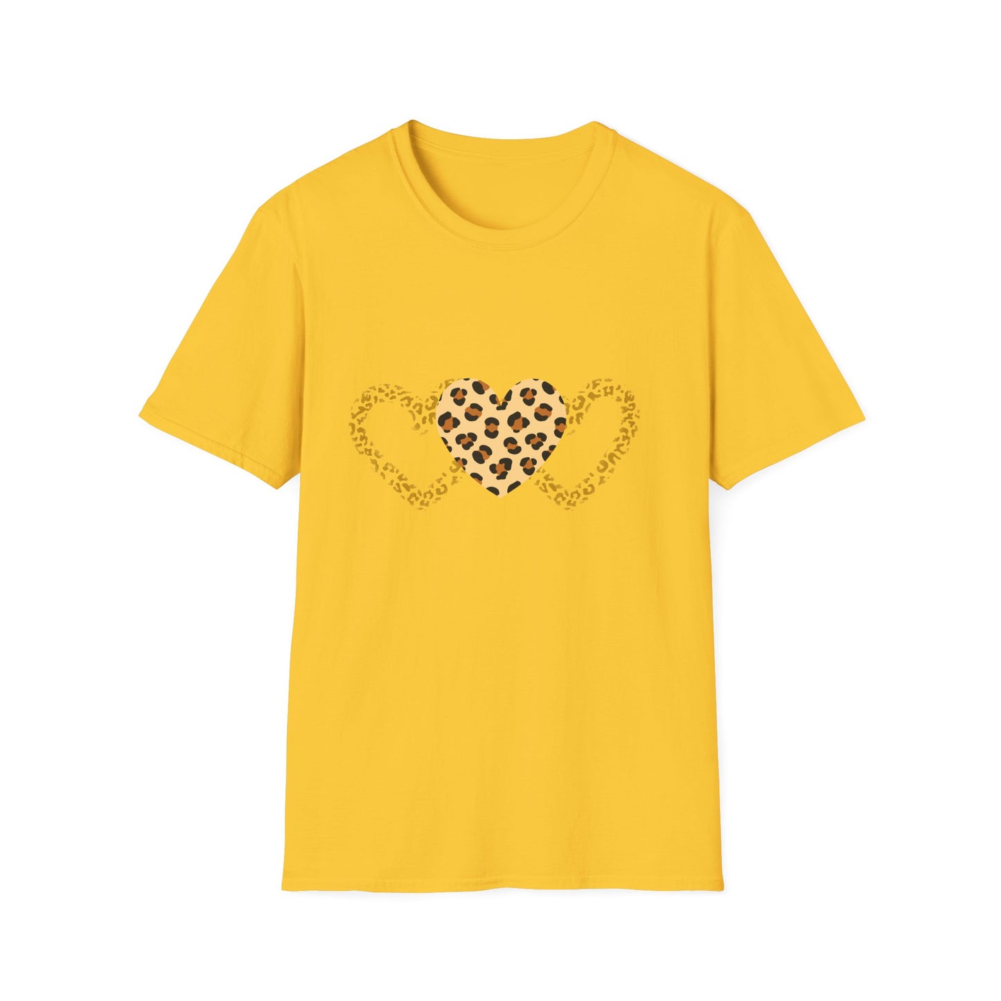 Leopard Heart Love T-Shirt - Unisex Softstyle Tee for Animal Lovers