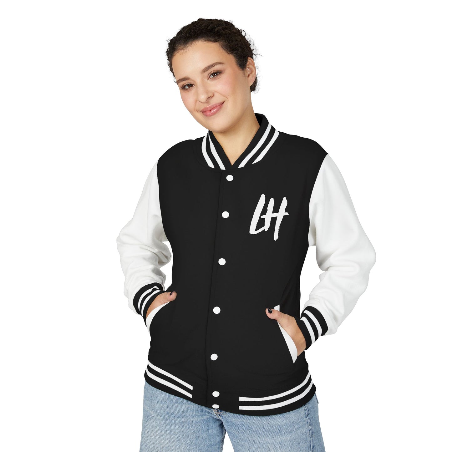 Varsity Jacket — Black & White '44' Letterman Jacket