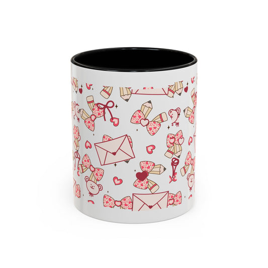 Valentine Love Pattern Accent Coffee Mug (11/15oz)