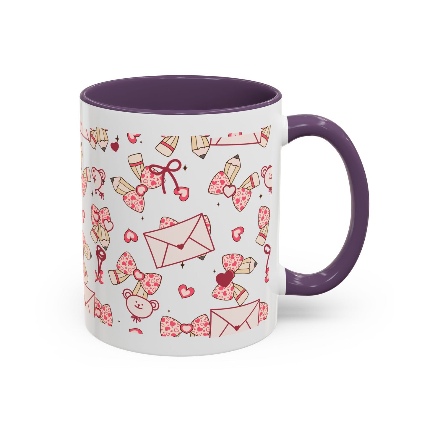 Valentine Love Pattern Accent Coffee Mug (11/15oz)