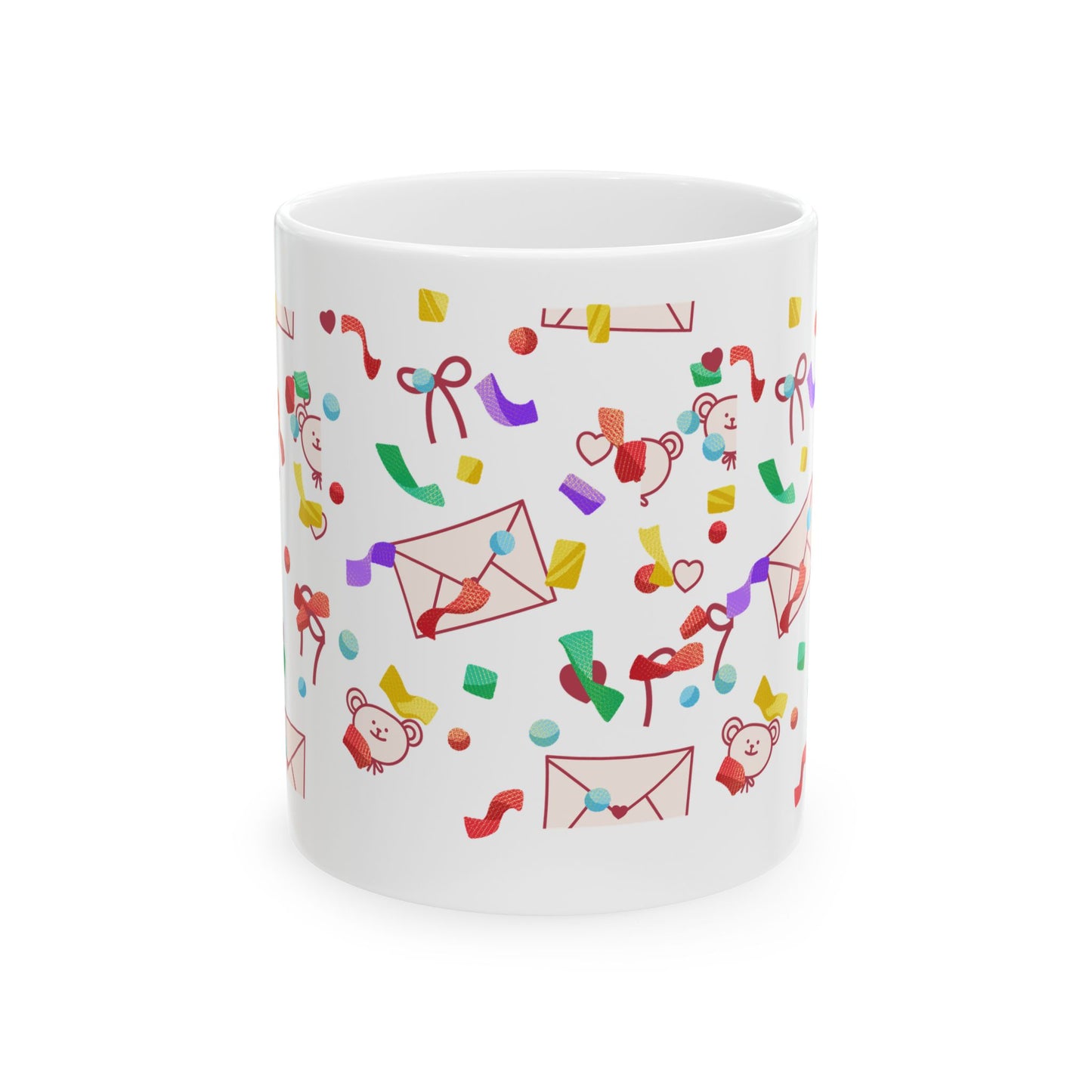 Confetti Love Letters Ceramic Mug — Cute Valentine’s Day Coffee Cup (11oz & 15oz)
