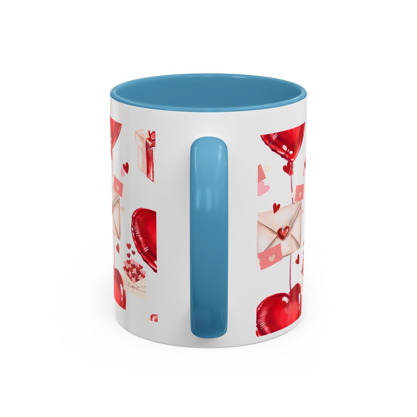 Valentine Heart Balloons & Love Letters Accent Coffee Mug