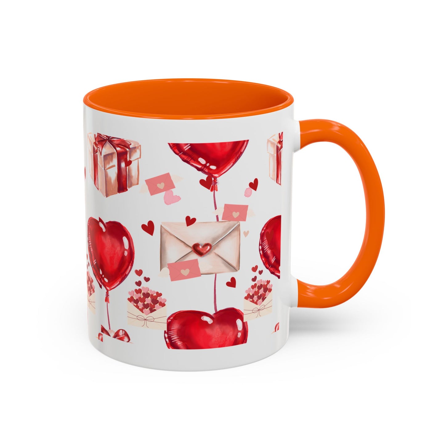Valentine Heart Balloons & Love Letters Accent Coffee Mug