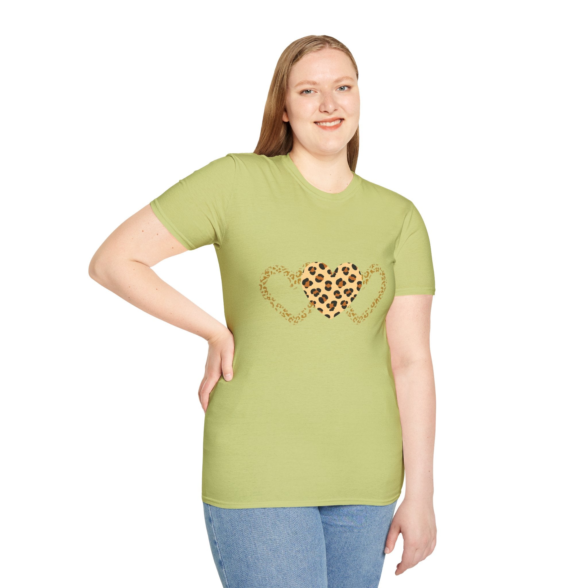Leopard Heart Love T-Shirt - Unisex Softstyle Tee for Animal Lovers