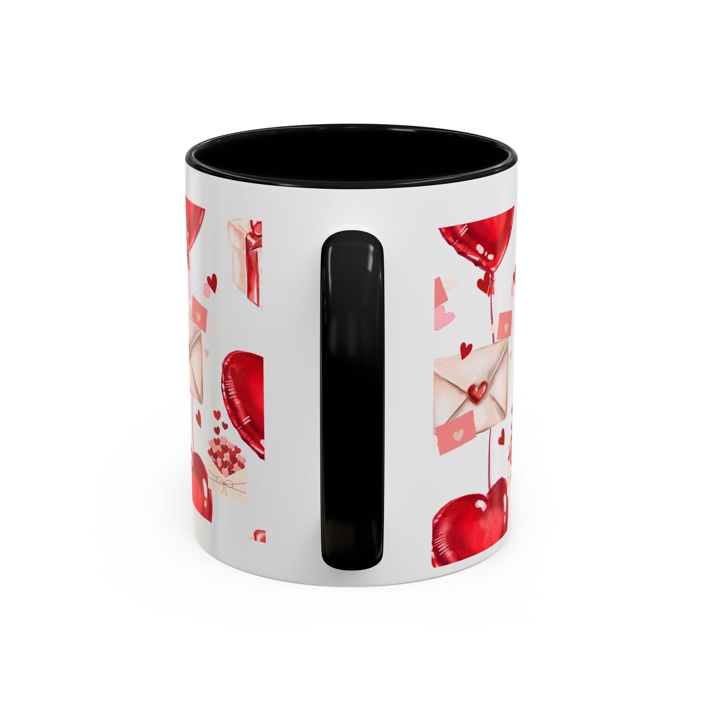 Valentine Heart Balloons & Love Letters Accent Coffee Mug