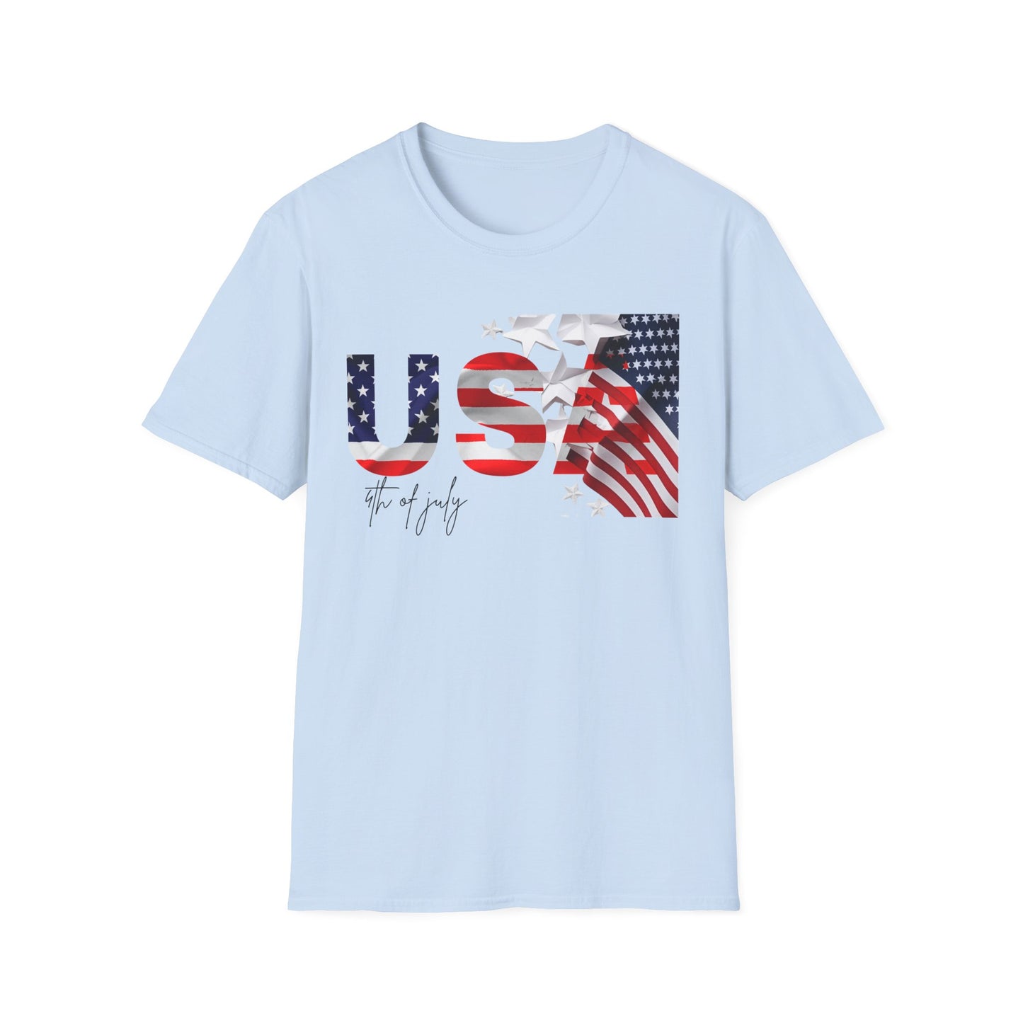 USA Flag Graphic T‑Shirt — 4th of July Patriotic Tee