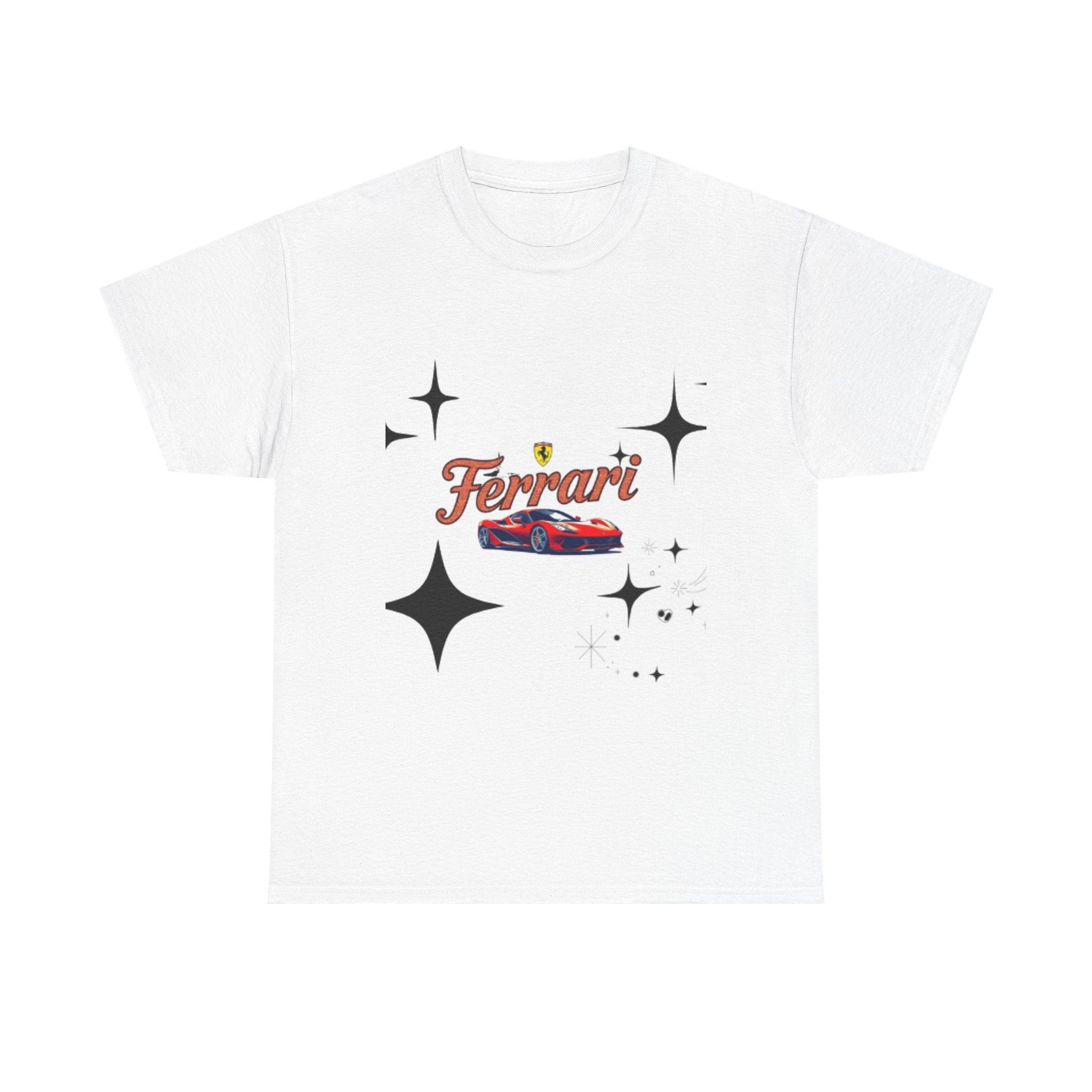 Ferrari Heavy Cotton Tee - Unisex Stylish Graphic Shirt for Car Enthusiasts