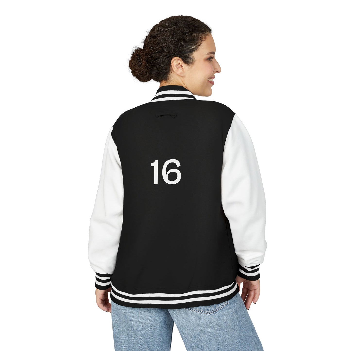 Letterman Jacket — Pink Varsity Jacket with 'CH' Chest and Number 16 Back