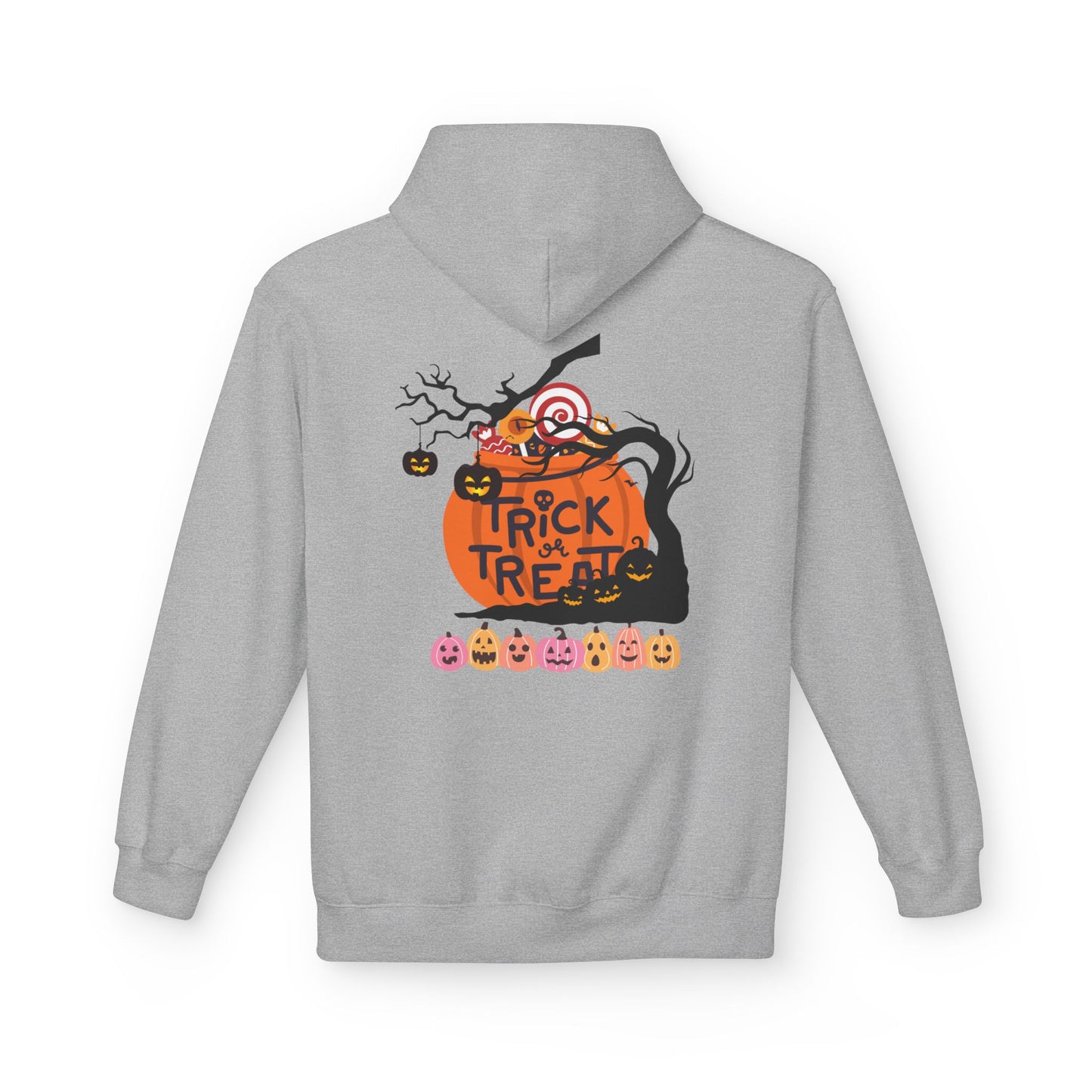 Halloween Fleece Hoodie, Cozy Trick or Treat Sweater, Unisex Fall Apparel, Spooky Season Gift, Festive Celebration Wear