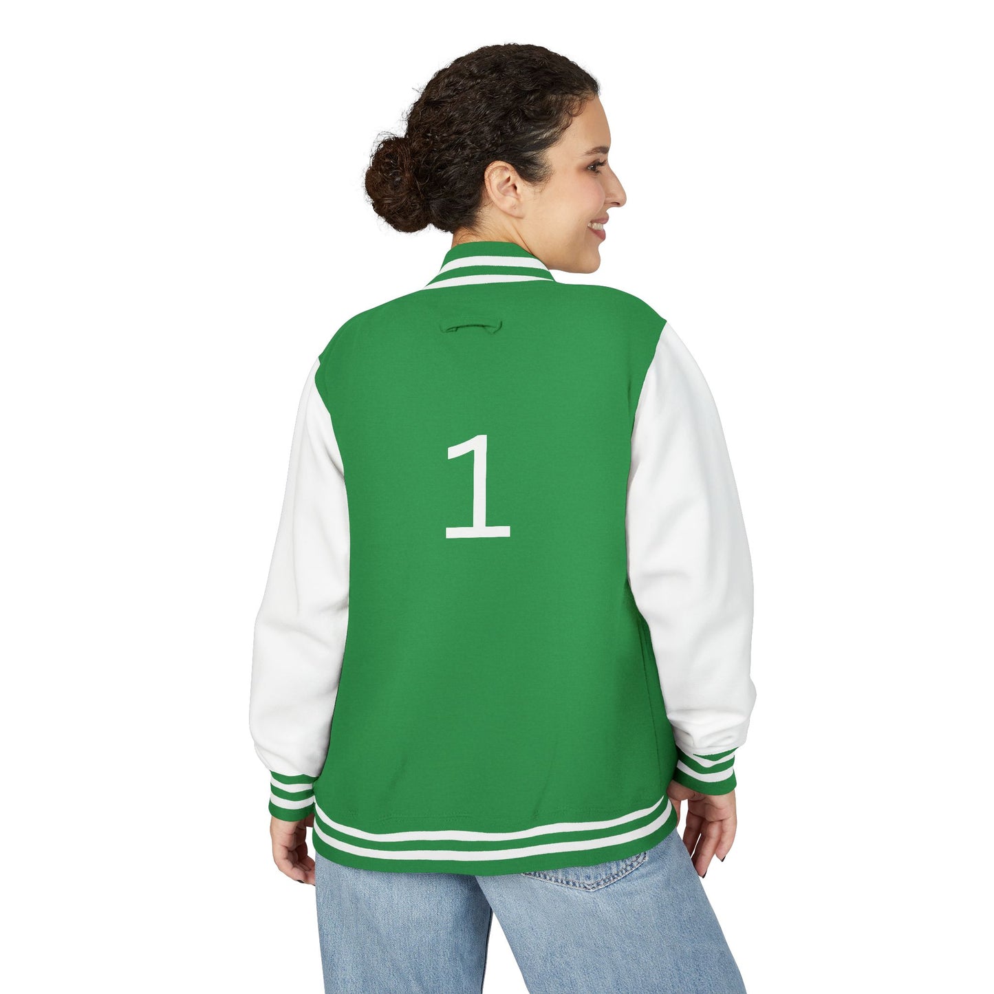 Letterman Jacket – Black & White Varsity Jacket with 'W' Initial and Back Number 1