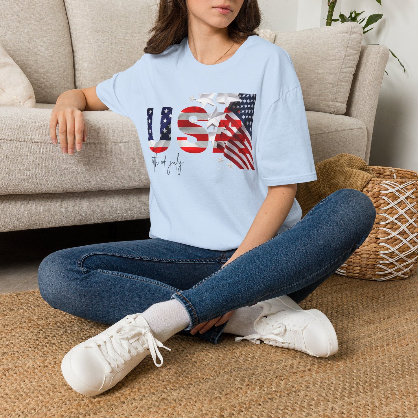 USA Flag Graphic T‑Shirt — 4th of July Patriotic Tee