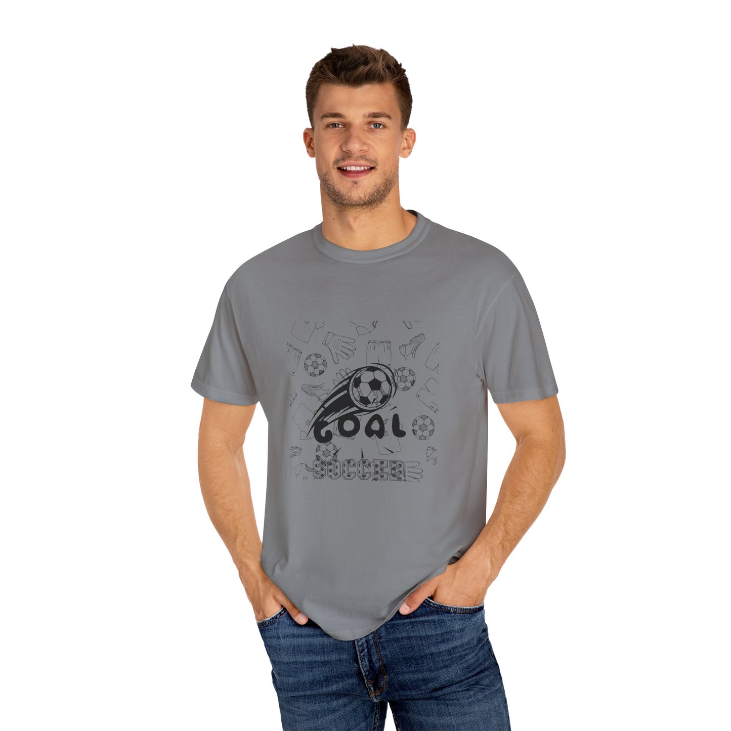 Goal Soccer Unisex Garment-Dyed T-Shirt - Perfect for Fans and Players