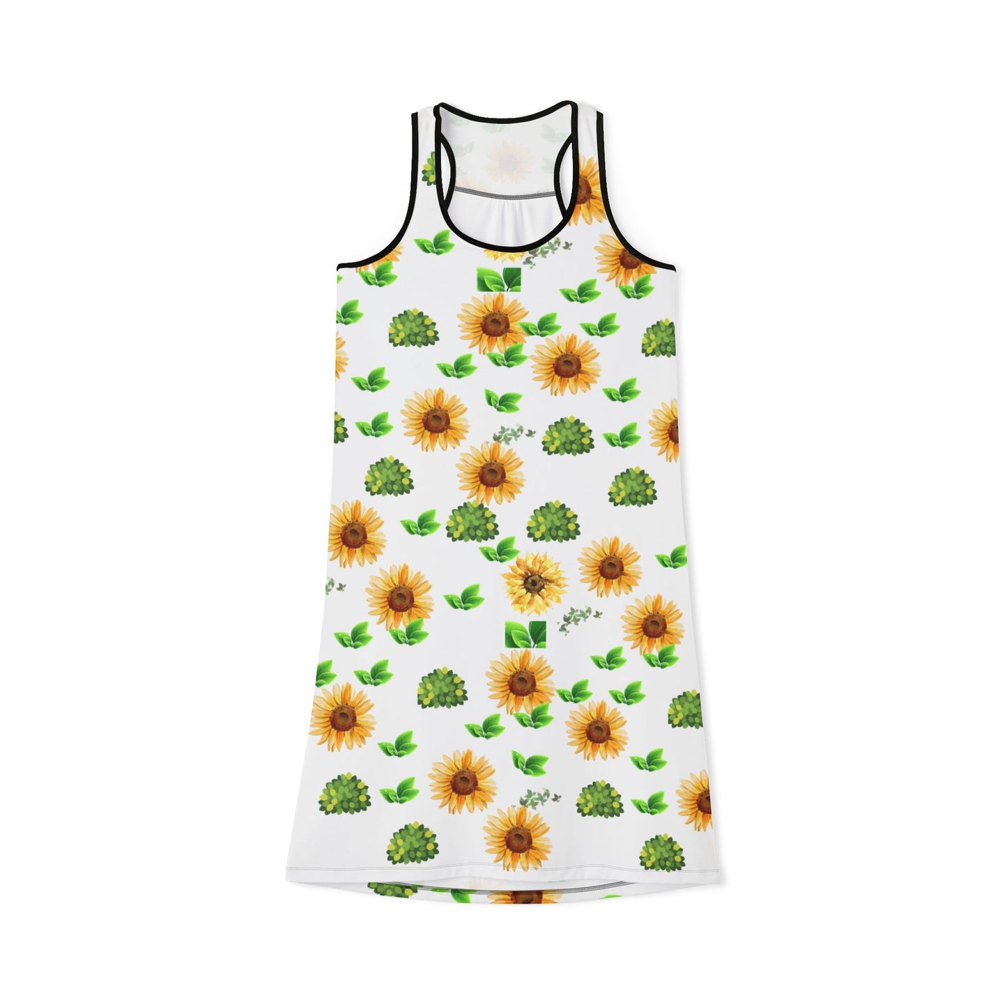 Sunflower & Greenery Racerback Dress — Floral Summer Sundress