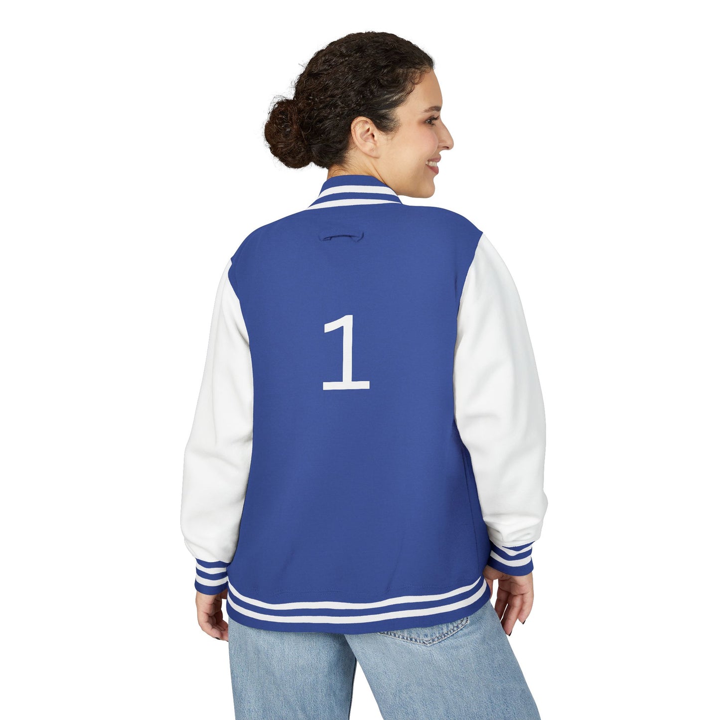 Letterman Jacket – Black & White Varsity Jacket with 'W' Initial and Back Number 1