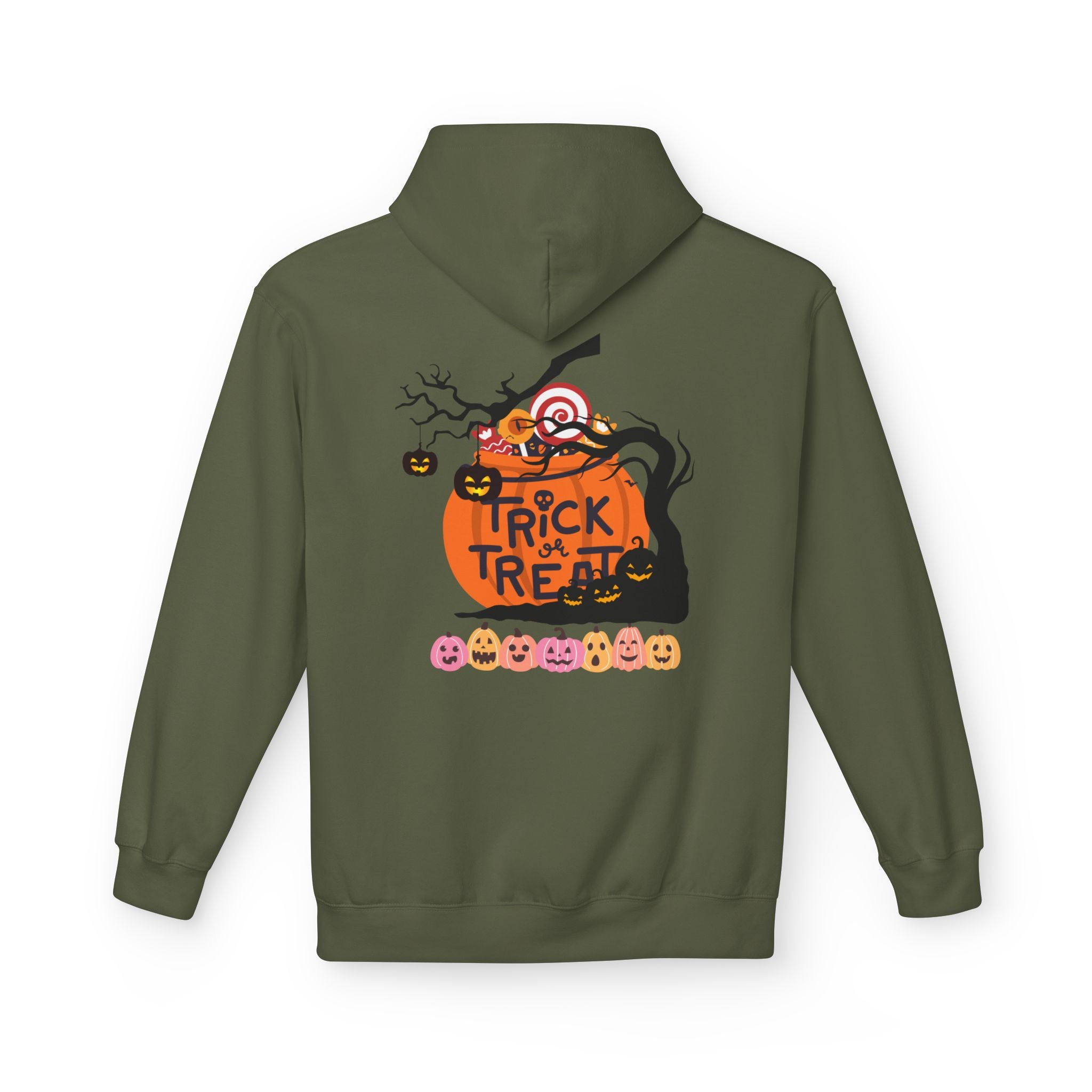 Halloween Fleece Hoodie, Cozy Trick or Treat Sweater, Unisex Fall Apparel, Spooky Season Gift, Festive Celebration Wear