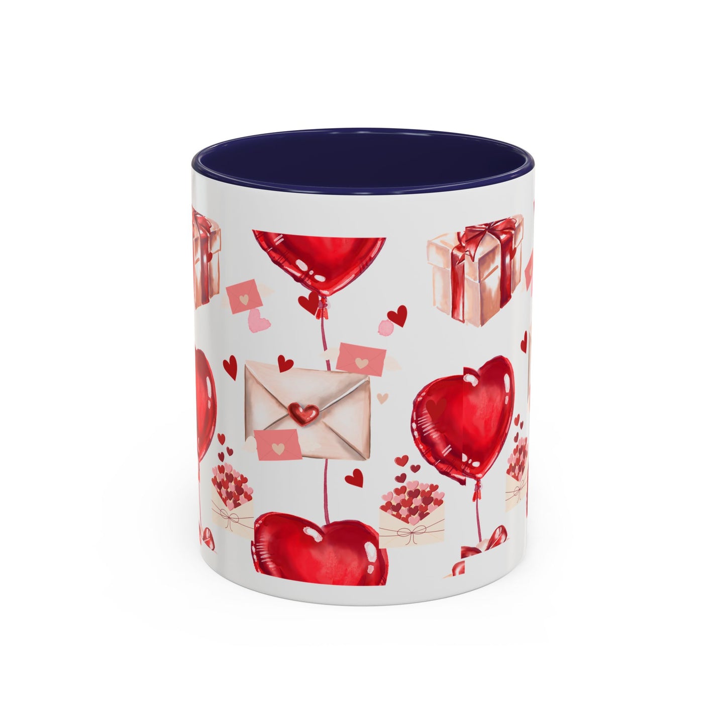 Valentine Heart Balloons & Love Letters Accent Coffee Mug