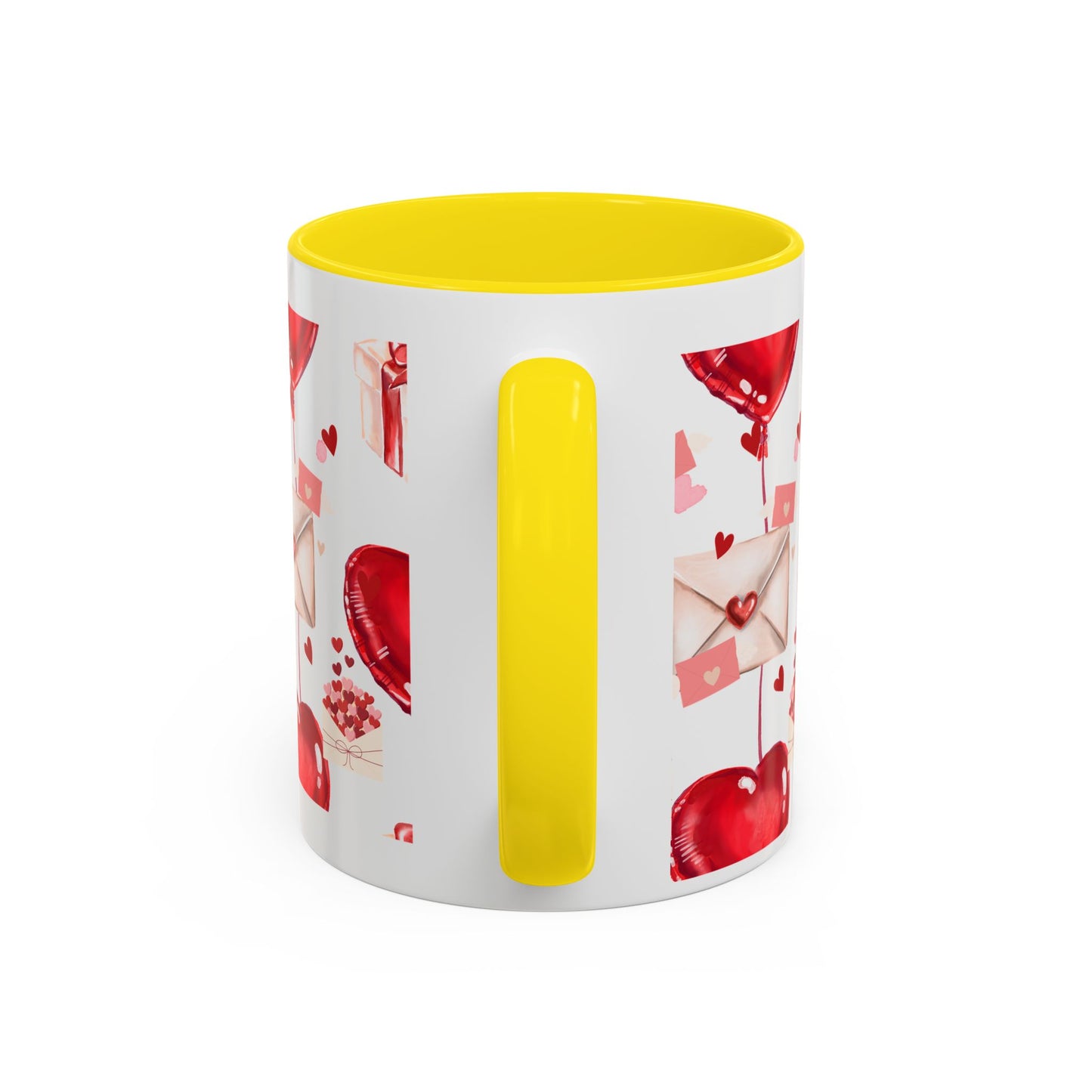 Valentine Heart Balloons & Love Letters Accent Coffee Mug