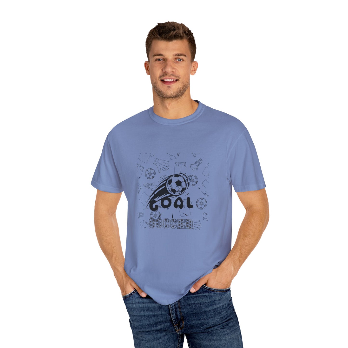 Goal Soccer Unisex Garment-Dyed T-Shirt - Perfect for Fans and Players