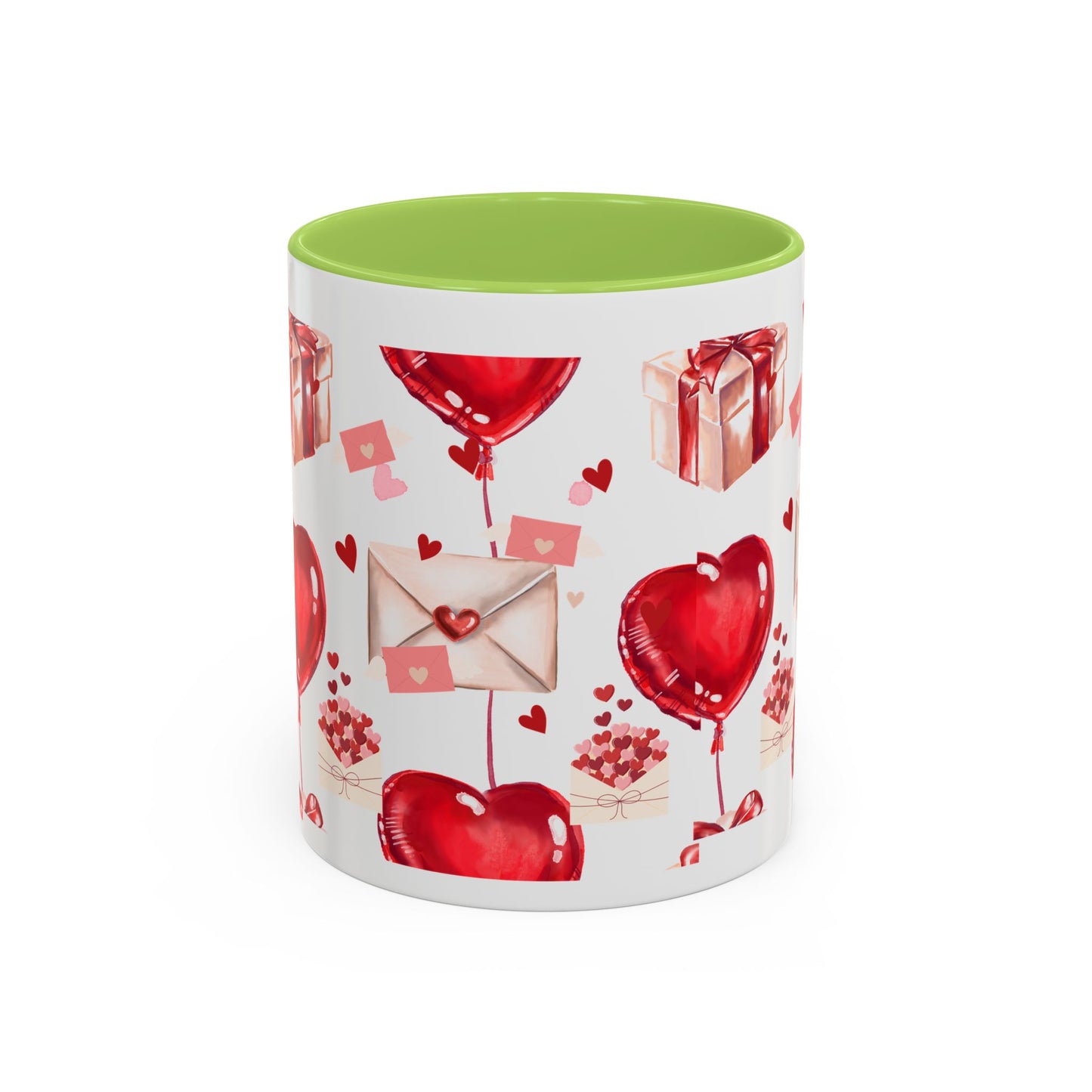 Valentine Heart Balloons & Love Letters Accent Coffee Mug