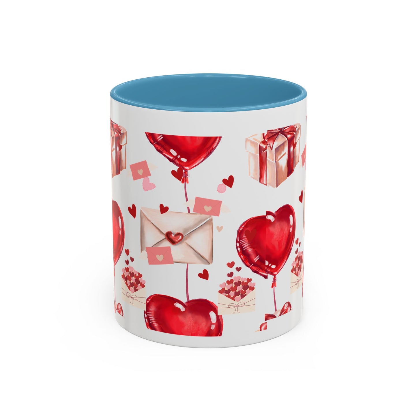 Valentine Heart Balloons & Love Letters Accent Coffee Mug