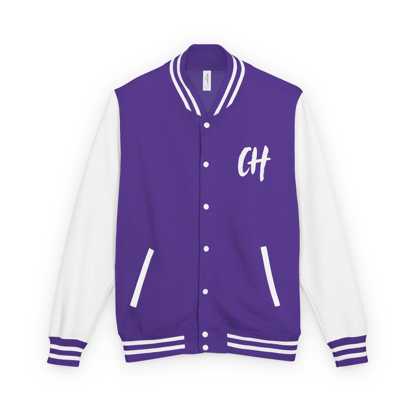 Letterman Jacket — Pink Varsity Jacket with 'CH' Chest and Number 16 Back