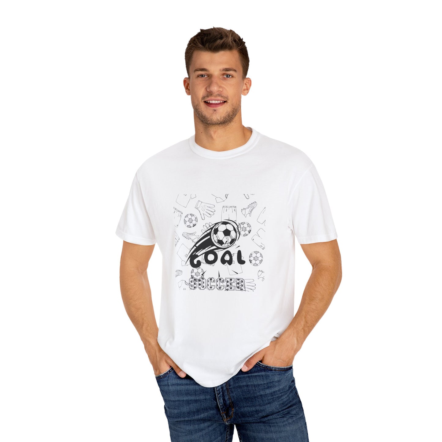 Goal Soccer Unisex Garment-Dyed T-Shirt - Perfect for Fans and Players