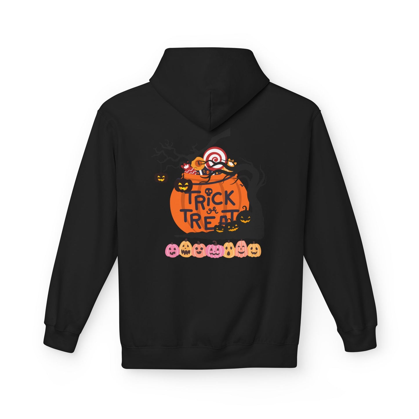 Halloween Fleece Hoodie, Cozy Trick or Treat Sweater, Unisex Fall Apparel, Spooky Season Gift, Festive Celebration Wear