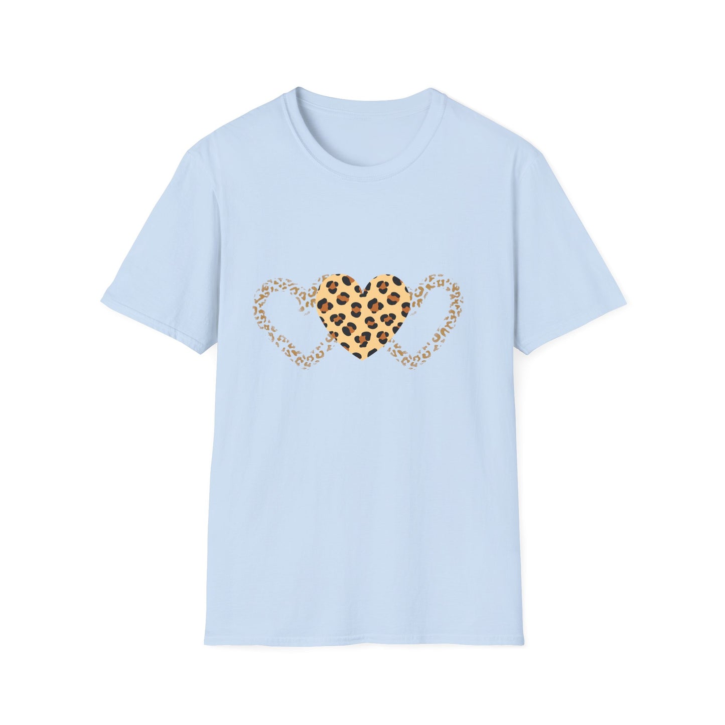 Leopard Heart Love T-Shirt - Unisex Softstyle Tee for Animal Lovers