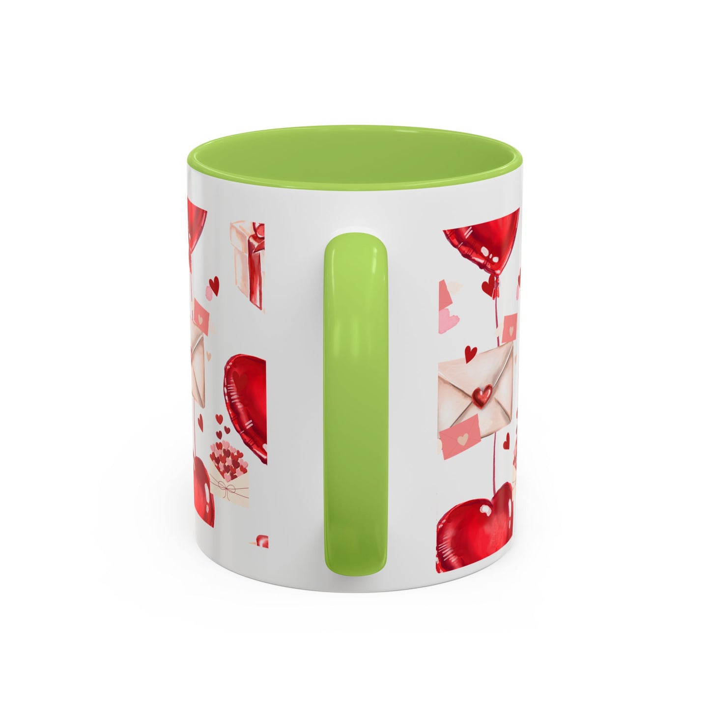 Valentine Heart Balloons & Love Letters Accent Coffee Mug